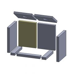 Rückwandstein links/rechts 315x220x30mm (Vermiculite) passend für Caminos **