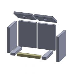 Bodenstein vorne 292x52x30mm (Vermiculite) passend für Caminos **