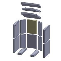 Rückwandstein oben/unten 230x170x25mm (Vermiculite) passend für Caminos **