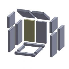 Rückwandstein links/rechts 300x143x30mm (Vermiculite) passend für Caminos Rhombus **