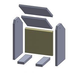 Rückwandstein 375x330x25mm (Vermiculite) passend für Caminos Sinfonie **