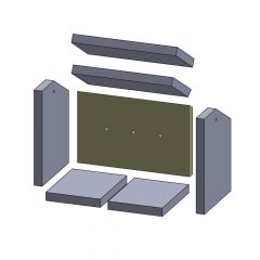 Rückwandstein 412x258x30mm (Vermiculite), passend für Caminos** Kamine