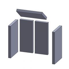 Feuerraumauskleidung 5-teilig passend für BK Ofenbau 1B2-2** (Vermiculite)