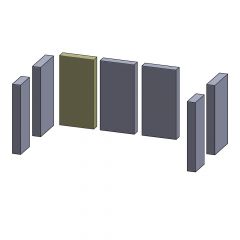 Rückwandstein mitte links/rechts 250x124x30mm (Schamotte) für BK Ofenbau 7-2 Exclusiv A**