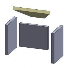 Heizgasumlenkplatte 385x214x30mm (Vermiculite), passend für BK Ofenbau** Kamine
