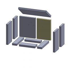 Rückwandstein rechts 285x194x25mm (Vermiculite) Feuerraumauskleidung, passend für Aduro** Kamine