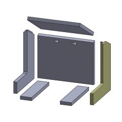 Wandstein rechts 330x284x20mm (Vermiculite) Feuerraumauskleidung, passend für Varde Ovne** Kamine