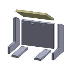 Heizgasumlenkplatte 323x255x20mm (Vermiculite), passend für Varde Ovne** Kamine