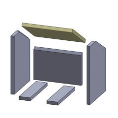 Heizgasumlenkplatte 318x255x20mm (Vermiculite), passend für Varde Ovne** Kamine