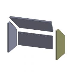 Wandstein rechts 395x280x20mm (Vermiculite) Feuerraumauskleidung, passend für Varde Ovne** Kamine