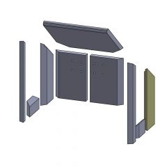 Wandstein hinten rechts 337x120x25mm (Vermiculite) passend für Termatech TT10G**