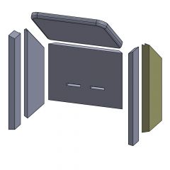 Wandstein hinten rechts 408x203x25mm Feuerraumauskleidung (Vermiculite), passend für Termatech** Kamine