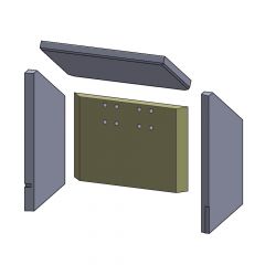 Rückwandstein 345x250x25mm (Vermiculite) passend für Termatech TT40**