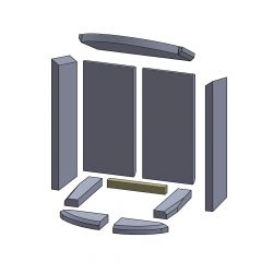 Bodenstein hinten 197x20x25mm (Vermiculite), passend für Skantherm** Kamine