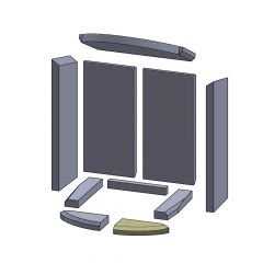 Bodenstein vorne links/rechts 161x80x25mm (Vermiculite), passend für Skantherm** Kamine