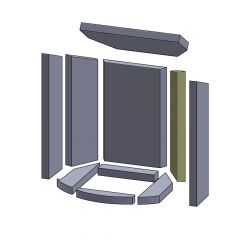 Wandstein hinten rechts 380x125x25mm (Vermiculite), passend für Skantherm** Kamine