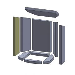 Wandstein vorne links 430x115x25mm (Vermiculite), passend für Skantherm** Kamine