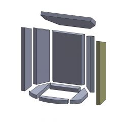 Wandstein vorne rechts 430x115x25mm (Vermiculite) passend für Skantherm Zeno**
