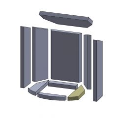 Bodenstein rechts 255x60x25mm (Vermiculite), passend für Skantherm** Kamine
