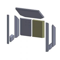 Rückwandstein rechts 250x172x25mm (Vermiculite) Feuerraumauskleidung, passend für Termatech** Kamine
