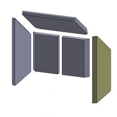 Wandstein rechts 440x282x25mm (Vermiculite) passend für Termatech TT10**