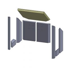 Heizgasumlenkplatte 350x305x25mm (Vermiculite), passend für Termatech** Kamine