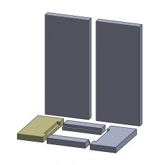 Bodenstein links/rechts 251x117x25mm (Vermiculite) passend für Oranier Club Tre**