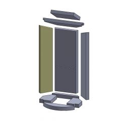 Wandstein links 552x115x25mm Feuerraumauskleidung (Vermiculite), passend für Oranier** Kamine