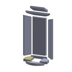 Bodenstein vorne 257x61x30mm Feuerraumauskleidung (Vermiculite), passend für Oranier** Kamine