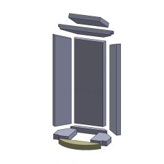 Bodenstein vorne 137x95x30mm (Vermiculite), passend für Oranier** Kamine