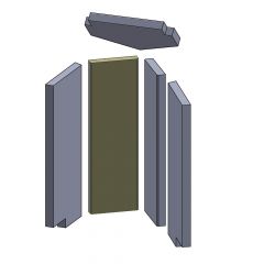 Rückwandstein links/rechts 550x170x30mm (Schamotte) Feuerraumauskleidung, passend für Novaline**Kamine