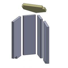 Heizgasumlenkplatte 320x200x30mm (Schamotte) für Novaline Pan**