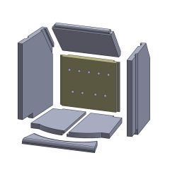 Rückwandstein 363x300x40mm (Schamotte) passend für Leda Karat 570 N**