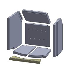 Bodenstein vorne 445x130x30mm (Schamotte) passend für Leda Karat 570 N**