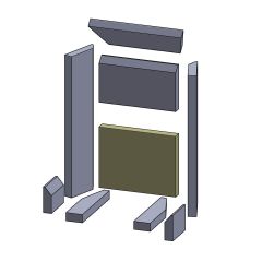 Rückwandstein unten 235x185x25mm (Vermiculite) passend für Supra**