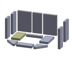 Bodenstein links/rechts 250x128x30mm (Schamotte) passend für Alltrade **