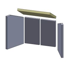 Heizgasumlenkplatte 419x239x25mm (Schamotte) passend für Conforto**