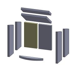 Rückwandstein links/rechts 330x225x25mm (Schamotte) passend für Conforto Modena**