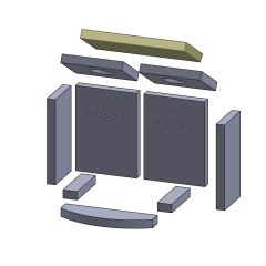 Heizgasumlenkplatte oben 375x174x30mm (Schamotte) passend für Conforto Pamir **