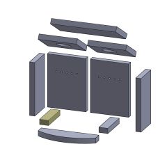 Bodenstein links/rechts 174x51x30mm (Schamotte) passend für Conforto **