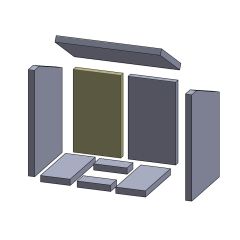 Rückwandstein links/rechts 327x189x25mm (Schamotte) passend für Alltrade Topo**