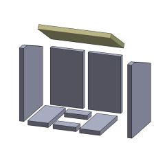 Heizgasumlenkplatte 419x239x25mm (Schamotte) passend für Alltrade Topo **