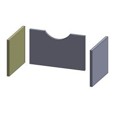 Wandstein links/rechts 290x247x15mm (Vermiculite), passend für Morsö ** Kamine