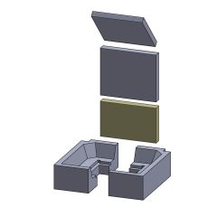 Rückwandstein unten 315x197x40mm (Vermiculite) passend für Spartherm **