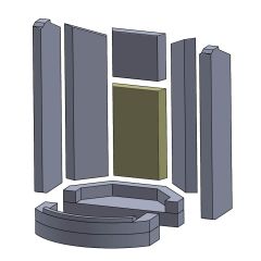 Rückwandstein unten 265x165x30mm (Schamotte) passend für Spartherm Senso S A/B **
