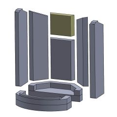 Rückwandstein oben 165x135x30mm (Schamotte) passend für Spartherm Senso S A/B **