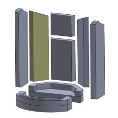 Wandstein hinten links 460x130x30mm (Schamotte) passend für Spartherm Senso S A/B **