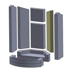 Wandstein hinten rechts 460x130x30mm (Schamotte) passend für Spartherm Senso S A/B **