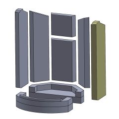 Wandstein vorne rechts 505x155x30mm (Schamotte) passend für Spartherm Senso S A/B **