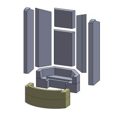 Bodenstein vorne 330x145x125mm passend für Spartherm S A ** (Vermiculite)